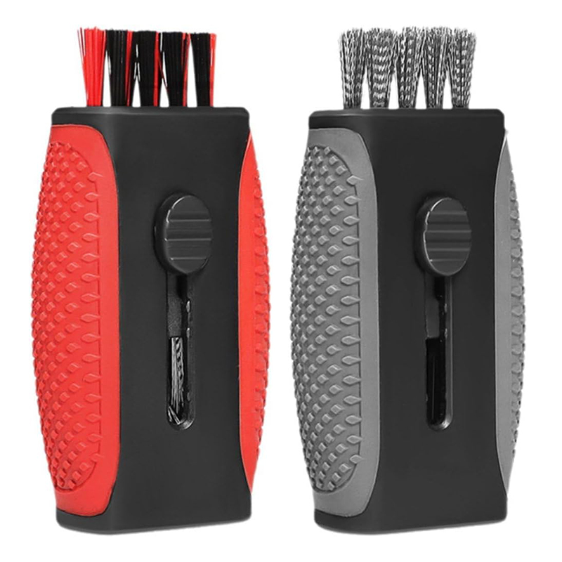 Golf Equipment Junior - Golfschläger-Reinigungsbürste mit Doppelkopf-Design & Doppelstrukturigen Weichen/Harten